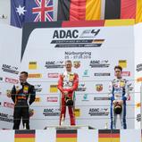 ADAC Formel 4, Nürburgring, Siegerehrung, Van Amersfoort Racing, Joey Mawson, Prema Powerteam, Mick Schumacher, ADAC Berlin-Brandenburg e.V., Mike-David Ortmann