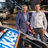 Dr. Gerd Ennser (ADAC Sportpräsident), Sébastien Ogier, Pressekonferenz Central European Rally, 16. Oktober 2023 in München