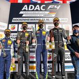 Das Podium des abschließenden Rennens in Hockenheim