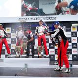 ADAC Rallye Deutschland, Toyota Gazoo Racing WRT, Sebastian Marschall, Kris Meeke, Martin Järveoja, Ott Tänak, Miikka Anttila, Jari-Matti Latvala, Podium