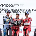 Das Podium der MotoGP: Alex Marquez, Marc Marquez und Francesco Bagnaia (l-r)