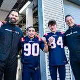 Markus Kuhn, Ayhancan Güven, Tom Kalender, Sebastian Vollmer  / „Motorsport meets American Football Day“ auf dem Dekra Lausitzring