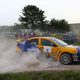 Führender im ADAC Rallye Masters: Herman Gaßner senior im Mitsubishi Lancer Evo X