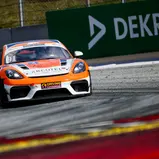 #91 Jesper Brunoj Jensen / Laurenz Rühl / Porsche 718 Cayman GT4 RS Clubsport / Team Wimmer Werk Motorsport, Test Red Bull Ring