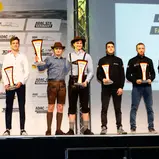 ADAC GT4 Germany, Meisterfeier, Gabriele Piana, Marius Zug, Eike Angermayr, Mads Siljehaug, Hamza Owega, Jusuf Owega, Hermann Tomczyk (ADAC Sportpräsident)