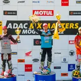 Tageswertung beim ADAC MX Masters v.l.n.r. Tom Koch ( Deutschland / KTM / Kosak Racing Team ), Maximilian Nagl ( Deutschland / Husqvarna / Krettek-Haas-Racing-Team ) und Jordi Tixier ( Frankreich / KTM / KTM Sarholz Racing Team )