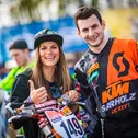 ADAC MX Masters, Fürstlich Drehna, Dennis Ullrich ( KTM / Deutschland ) mit Steffi Marth , deutsche BMX- und Mountainbike-Radrennfahrerin und mehrmalige deutsche Meisterin