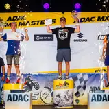 ADAC MX Masters 2019 , ADAC MX Masters Holzgerlingen, Meisterehrung: Mike Gwerder ( Schweiz / KTM / KINI KTM Junior Pro Team ), Simon Längenfelder ( Deutschland / KTM / WZ-Racing ) und Camden McLellan ( Südafrika / KTM / Kosak Racing Team ) beim ADAC MX J