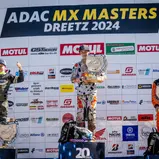 Tageswertung beim ADAC MX Junior Cup v.l.n.r.: Lucas Leok ( Estland / Husqvarna / Team #111 ), Ricardo Bauer ( Österreich / KTM ) und Ryan Oppliger ( Schweiz / KTM / Oppliger Racing Sàrl )