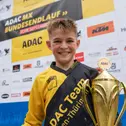 Strahlender 85 ccm Sieger: Bjarne Euler vom ADAC Hessen-Thüringen aus Darmstadt (Bild: Hardy Mutschler)