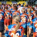 Die Fans genossen den gemeinsamen Lauf um den 3,7 Kilometer langen Sachsenring
