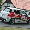 Platz drei nach der ersten Halbzeit: Youngster Johannes Dambach im Suzuki Swift