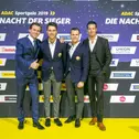 ADAC GT Masters-Champions: HCB-Rutronik Teamchef Fabian Plentz, Kelvin van der Linde, Patric Niederhauser, Manuel Reuter