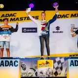 Podium ADAC MX Junior Cup 85: Tobias Caprani, Edvards Bidzans, Sacha Coenen