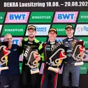 Das Podium vom neunten Saisonrennen auf dem DEKRA Lausitzring