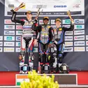 Gleiches Podium bei beiden Rennen: Fillin Lorenz Lorenz, Jaden Immanuel und Ole Säuberlich (v.l.n.r) (Foto: Dino Eisele)