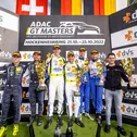 Das Podium des Samstagslaufs auf dem Hockenheimring