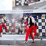 ADAC Rallye Deutschland, Toyota Gazoo Racing WRT, Sebastian Marschall, Kris Meeke, Martin Järveoja, Ott Tänak, Miikka Anttila, Jari-Matti Latvala, Podium