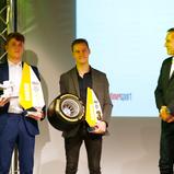 ADAC Formel 4, Meisterfeier, Roman Stanek, Joshua Dürksen, Thomas Voss (ADAC Leiter Motorsport und Klassik)