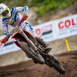 Emil Ziemer startet nach der Quali-Bestzeit von der Pole Position des ADAC MX Junior Cup 125