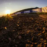Strecke im Sonnenuntergang