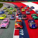 Das spektakuläre DTM-Starterfeld mit Sportwagen der Premiumhersteller Audi, BMW, Ferrari, Lamborghini, Mercedes-AMG und Porsche