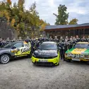 Sie machten Werbung für elektrischen Rallyesport: Die Teilnehmer des ADAC Opel Electric Rally Cup