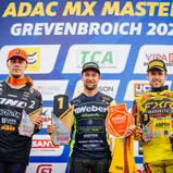 Das Podium in Grevenbroich (v.l.): Roan van de Moosdijk, Max Nagl, Tom Koch
