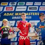 Tageswertung beim ADAC MX Junior Cup v.l.n.r.: Harry Dale ( Großbritannien / KTM MX FUTURES ), Marten Raud ( Estland / Husqvarna / MX‐HANDEL HUSQVARNA RACING ) und Lucas Leok ( Estland / Husqvarna / KTM MX FUTURES )