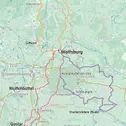 Die Routen der ADAC Deutschland Klassik: Donnerstag, 4. Juli 2019 (orange), Freitag, 5. Juli 2019 (rot), Samstag, 6. Juli 2019 (lila)