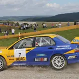 Sieg im Herzschlagfinale: Hermann Gaßner im Mitsubishi Lancer
