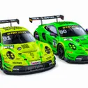 Die beiden Porsche 911 GT3 R von Manthey EMA im auffälligen Design (Foto: Manthey EMA)