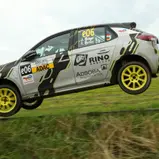 Endlich hat’s geklappt: Joe Baur fliegt zum ersten Podestplatz im Opel Corsa Rally Electric