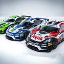Die drei Porsche 718 Cayman GT4 RS Clubsport von AVIA W&S Motorsport - Urheber: AVIA W&S Motorsport