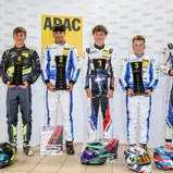 Das X30-Senior-Podium: Marius Bonconseil, Aaron Garcia Lopez, Lars Ramaer, Oliver Städler, Niklas Hirsch (v.l.n.r.)