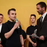 ADAC Stiftung Sport, Essen Motor Show, David Beckmann mit Moderator Swen Wauer