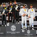Das Podium des Samstagrennens in der Eifel