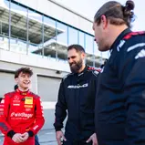 Tom Kalender, Markus Kuhn und Sebastian Vollmer / „Motorsport meets American Football Day“ auf dem Dekra Lausitzring
