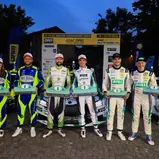 Die ersten drei Fahrer-Duos der ADAC Rallye Stemweder Berg.