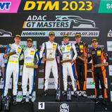 Das Podium des vierten ADAC GT Masters-Saisonrennens 