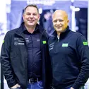 Pressesprecher Thomas Herzmann und Teamchef Klaus Landgraf (v.l.n.r.)