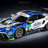 Der Porsche wird von Marco Holzer und Johannes Stengel pilotiert (Foto: Siegerdesigns)