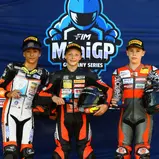 v.l.n.r.: Fynn Kratchowil, Robin Siegert, Jason Rudolph / ADAC Mini Bike Cup / Templin