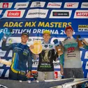 Das Podium des ADAC MX Youngster Cup (v.l.): Mansikkamäki, Skovbjerg, Leok