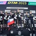 Das Podium des achten Saisonrennens im ADAC GT Masters