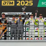 Großer Jubel auf dem Podium der ADAC GT4 Germany auf dem Sachsenring