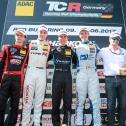 ADAC TCR Germany, Red Bull Ring, Podium, Rennen 2, Aust Motorsport, Robin Brezina, Team Honda ADAC Sachsen, Moritz Oestreich, Target Competition UK-SUI, Josh Files, Wolf-Power Racing 2, Mike Halder