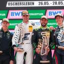 Das DTM-Podium nach dem Samstagslauf in Oschersleben