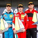 Rookie-Podium (v. l. n. r.): Rasmus Joutsimies, Rafael Camara und James Wharton