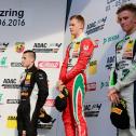 ADAC Formel 4, Lausitzring, Rennen 2, Podium, Van Amersfoort Racing, Joey Mawson, Prema Powerteam, Mick Schumacher, US Racing, Jannes Fittje